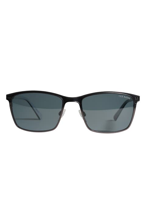 57mm Polarized Rectangle Sunglasses