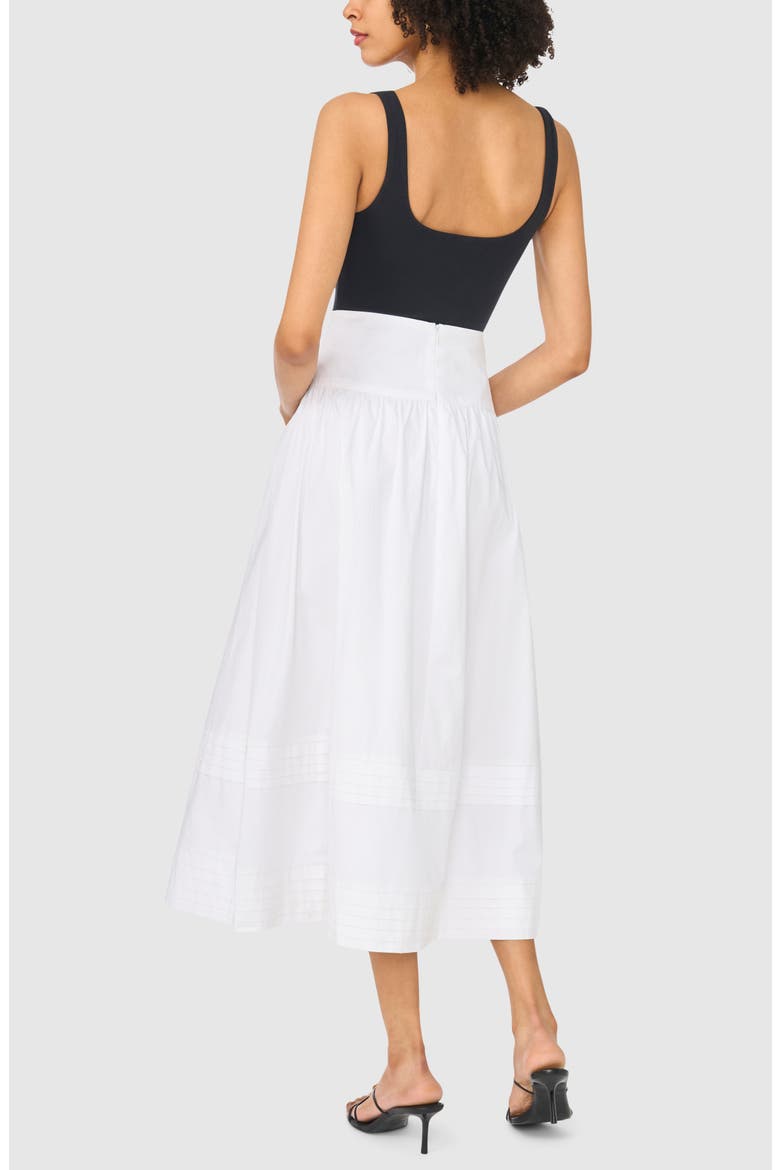 A-Line Cotton Midi Skirt, Alternate, color, ULTRA WHITE