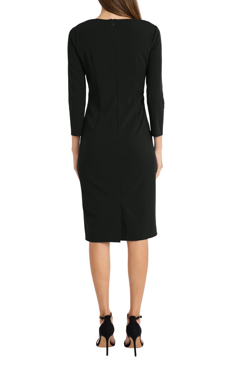Side Pleat Sheath Dress, Alternate, color, BLACK