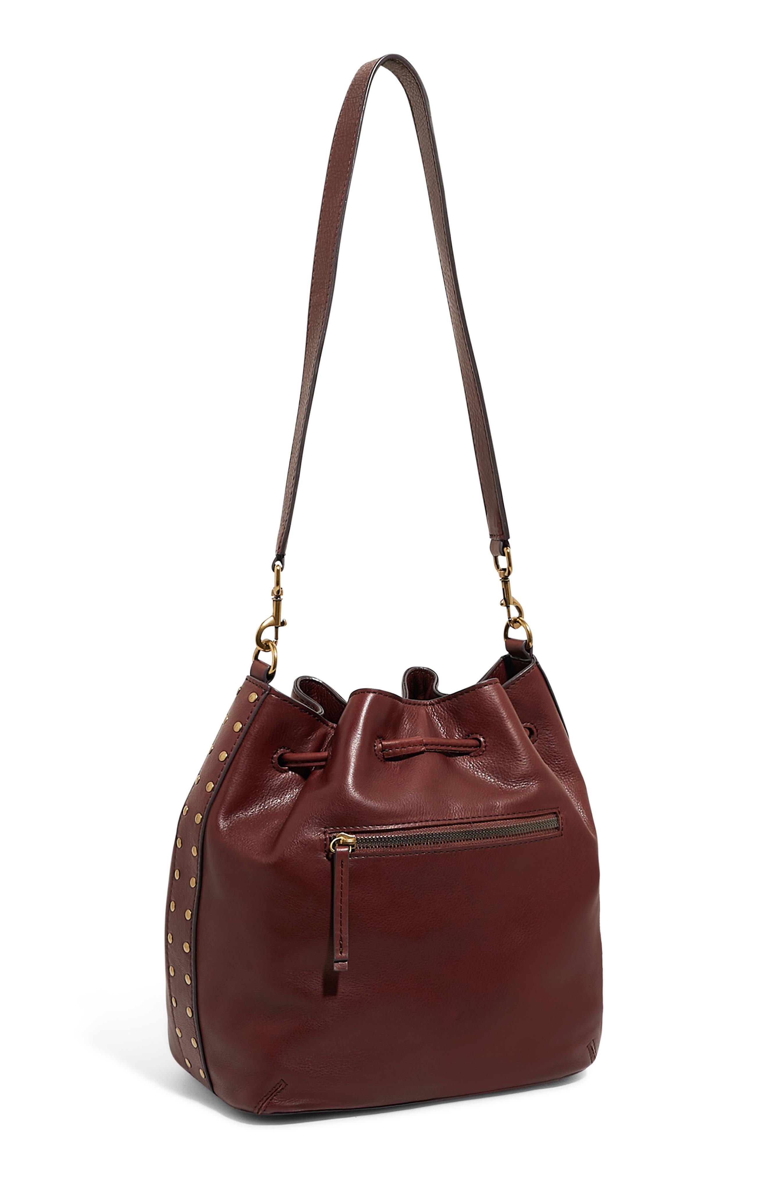 AMERICAN LEATHER CO. Aden Drawstring Leather Shoulder Bag, Alternate, color, 