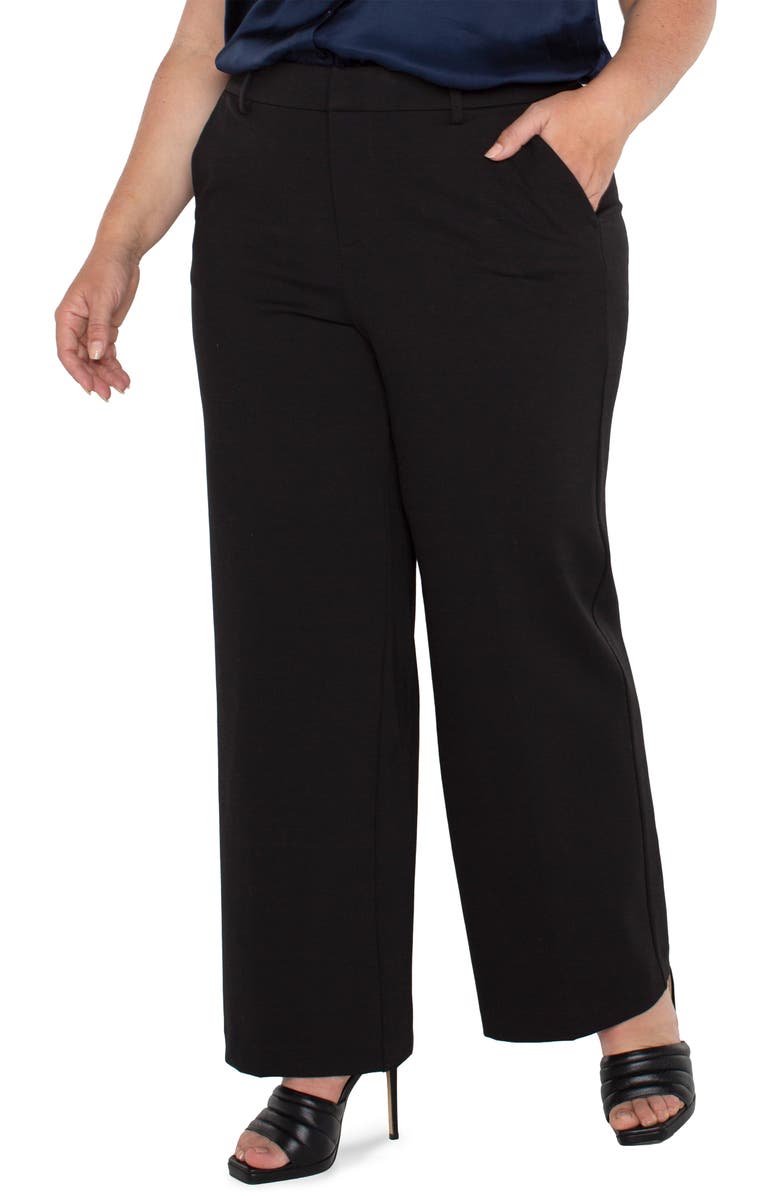 Liverpool Kelsey Wide Leg Knit Pants, Alternate, color, Black