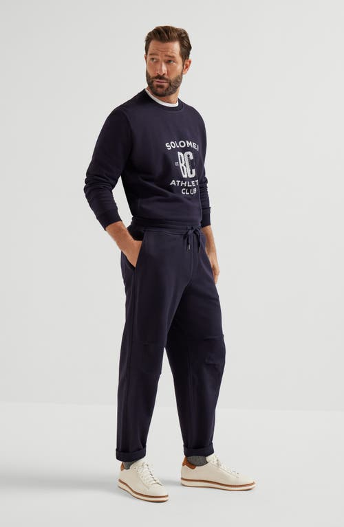 Brunello Cucinelli French Terry Trousers In Blue