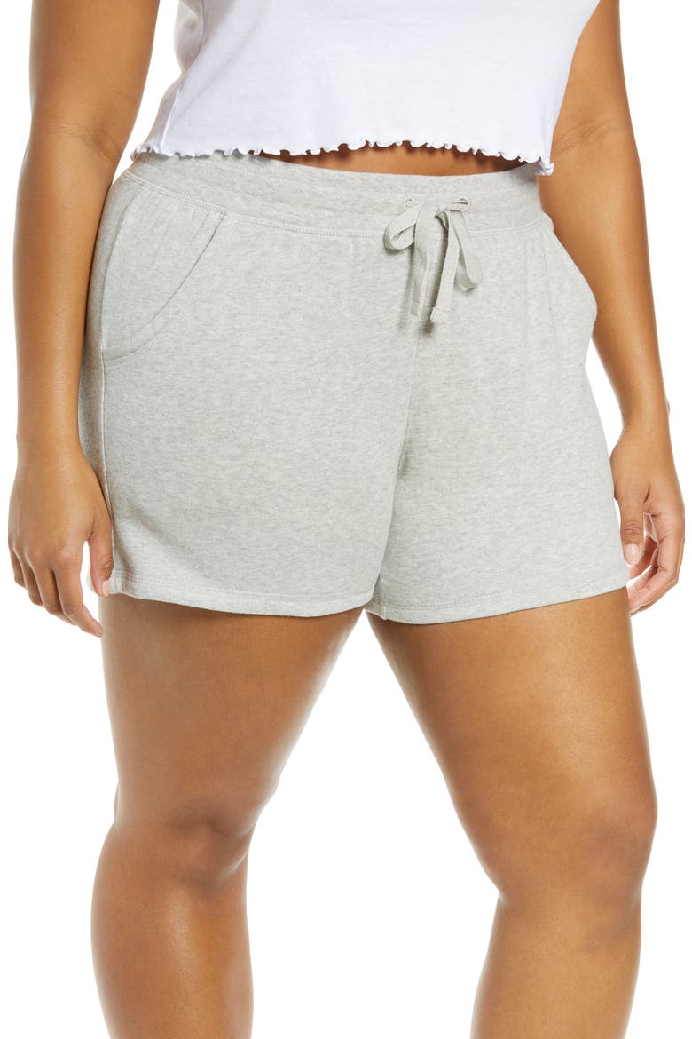 Organic Cotton Blend Lounge Shorts, Alternate, color, GREY PEARL HEATHER