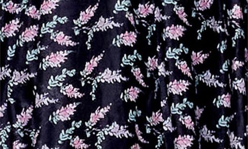 Melloday Floral Print Long Sleeve Minidress In Black Pink