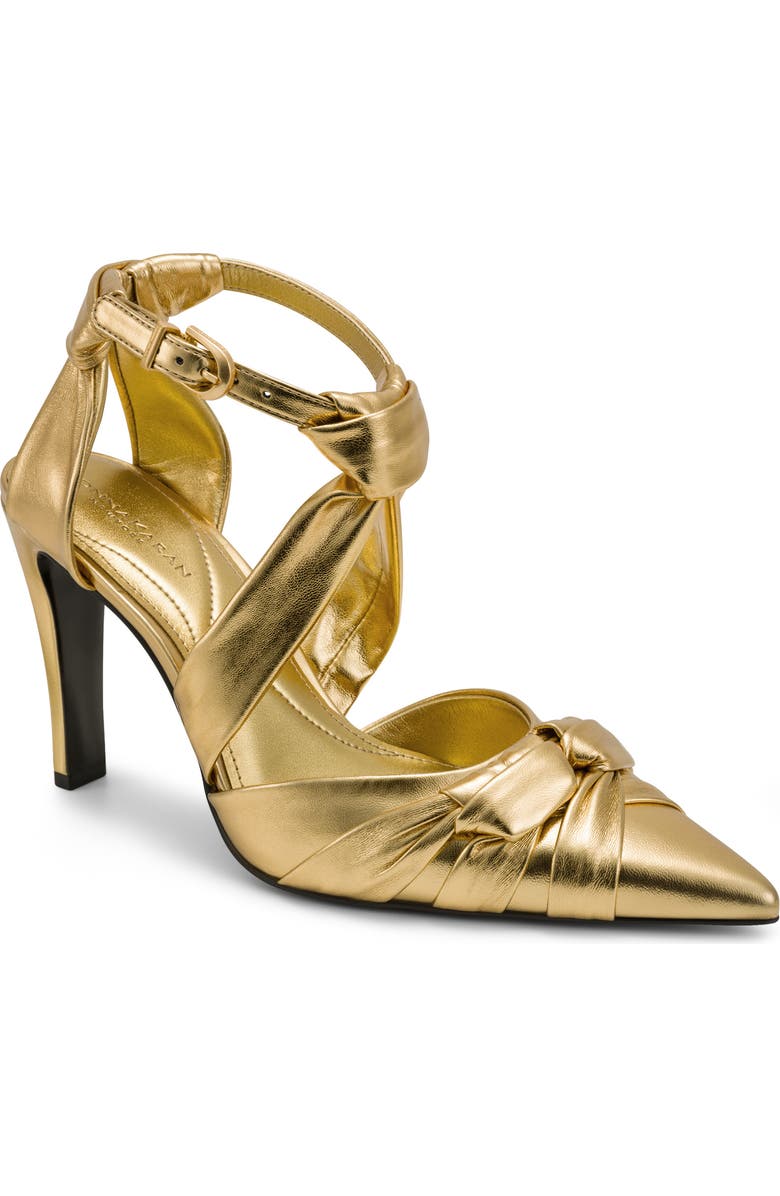 Donna Karan New York Phia Ankle Strap Pointed Toe Pump, Main, color, Gold