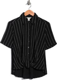 Caslon® Twist Front Short Sleeve Shirt
