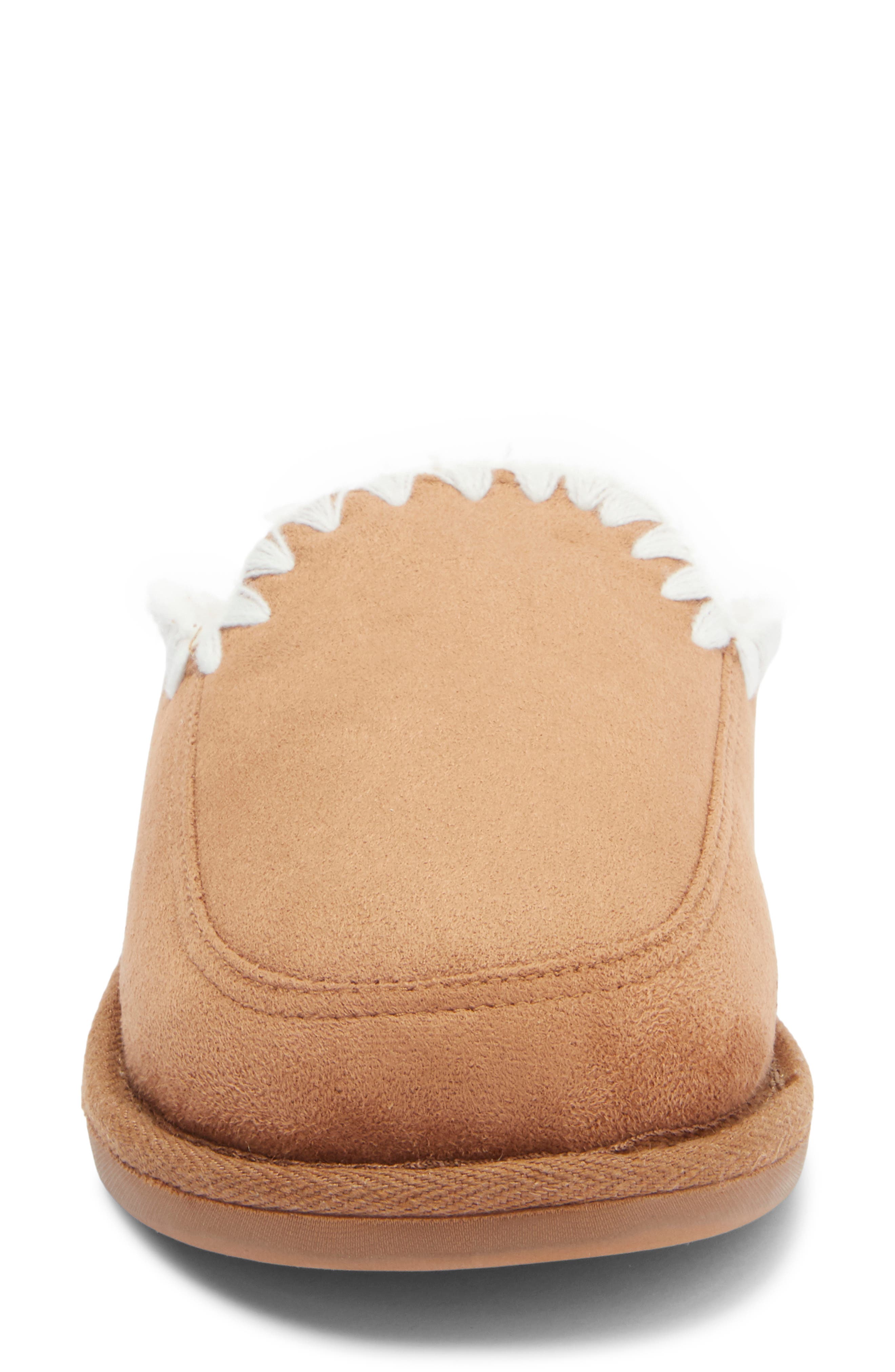 Rebecca Minkoff Blake Faux Shearling Lined Scuff Slipper, Alternate, color, Tan