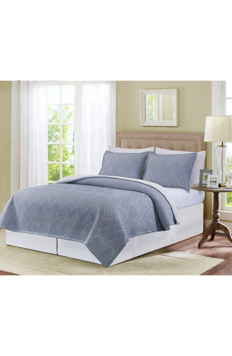 C&F Home Chambray Maya Jacquard Quilt Bedding Collection, Main, color, Blue