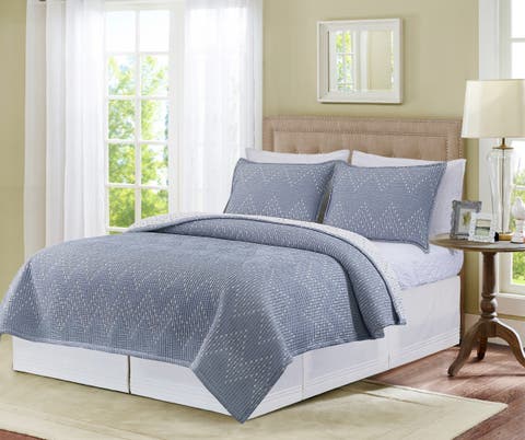 Chambray Maya Jacquard Quilt Bedding Collection