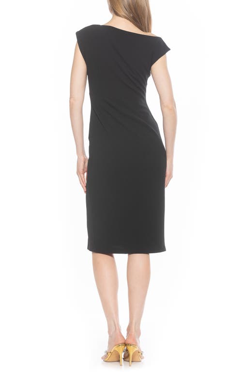 Alexia Admor Lavender One-shoulder Slit Midi Dress In Black