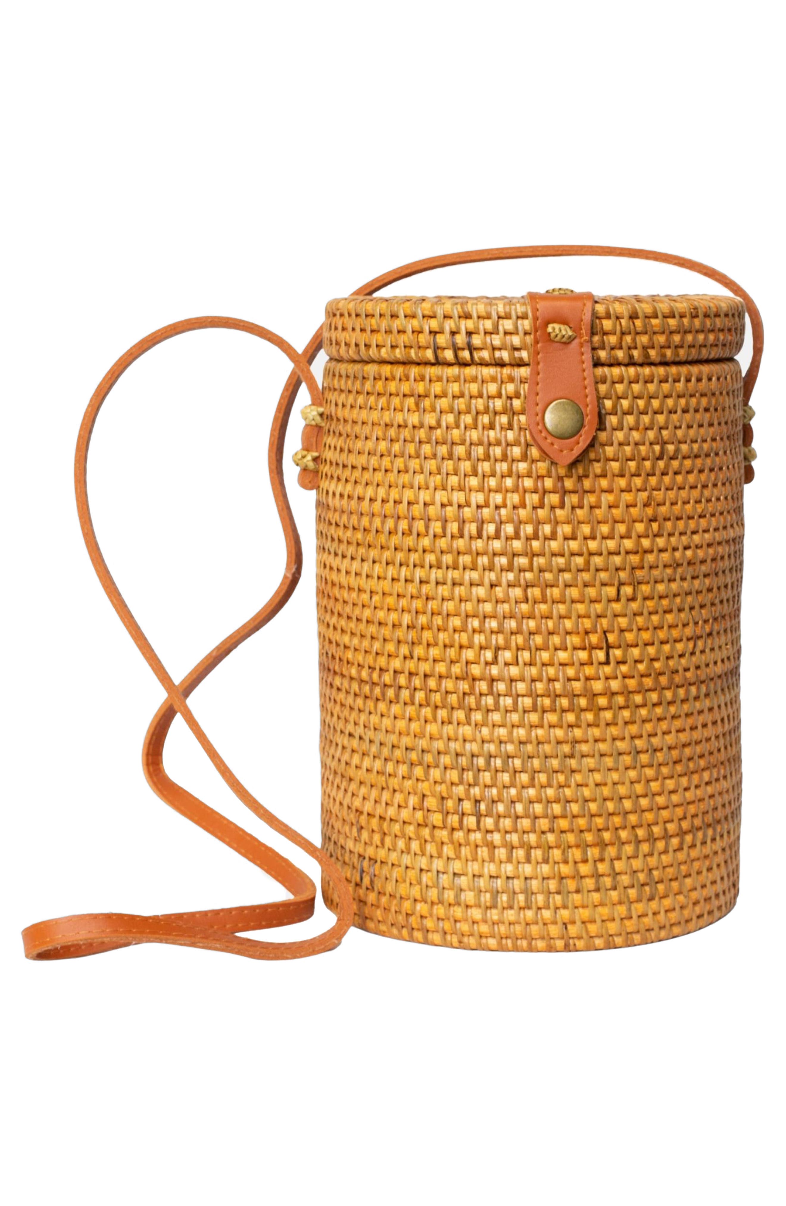 Jelavu Zuma Handwoven Rattan Bucket Bag, Alternate, color, Tan