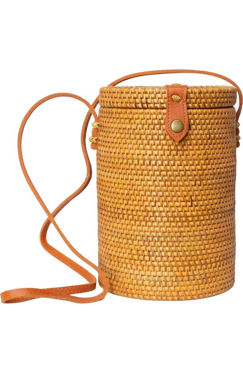 Jelavu Zuma Handwoven Rattan Bucket Bag, Alternate, color, Tan