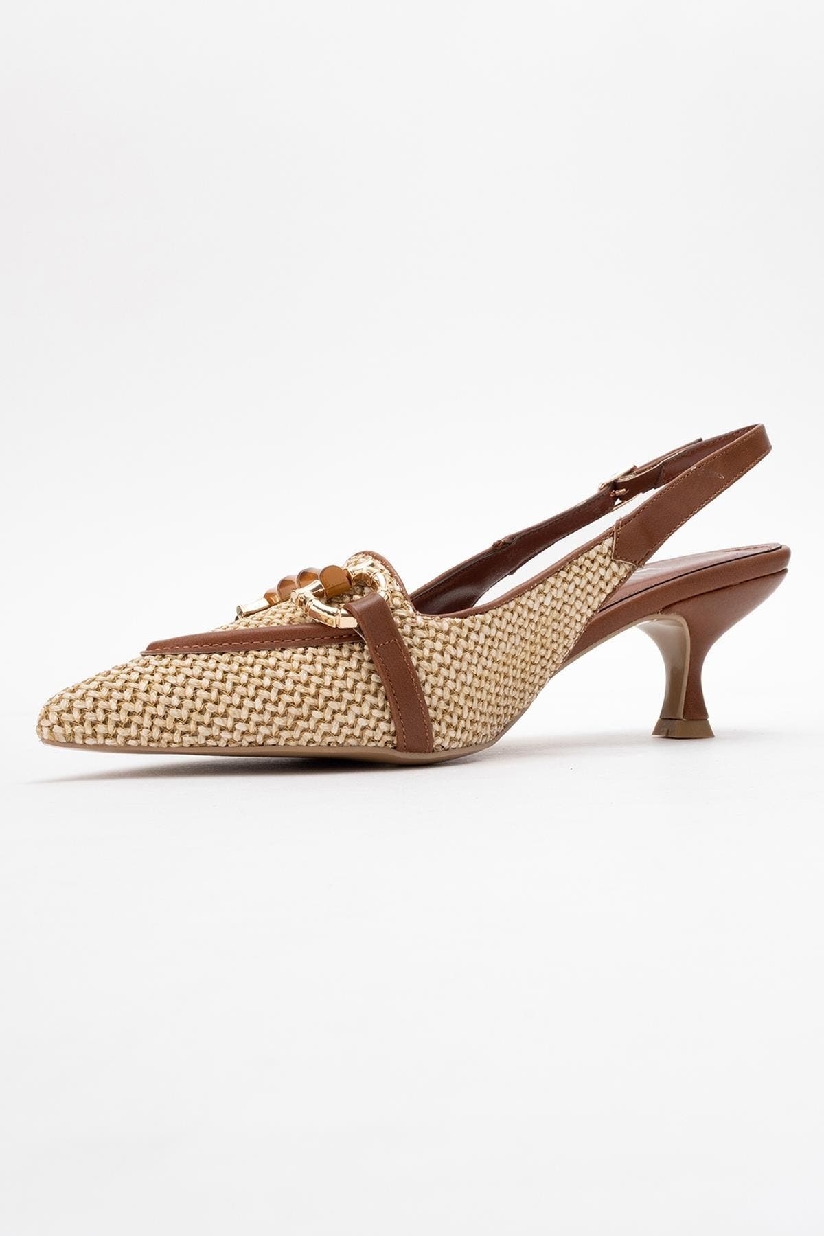 Prologue Shoes Osca Pointed Toe Buckled Slingback Pump, Alternate, color, Cognac