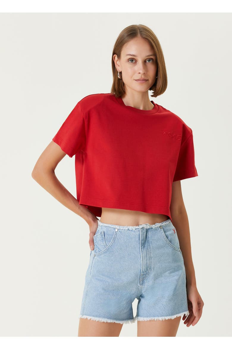 Cotton Your *Itch Shoulder Padded Tshirt, Alternate, color, Red