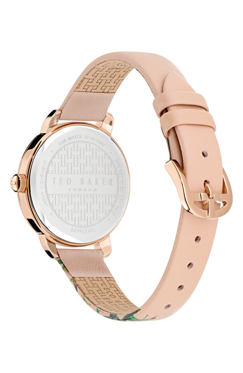 Ted Baker London Floral Watch, 14mm, Alternate, color, Pink