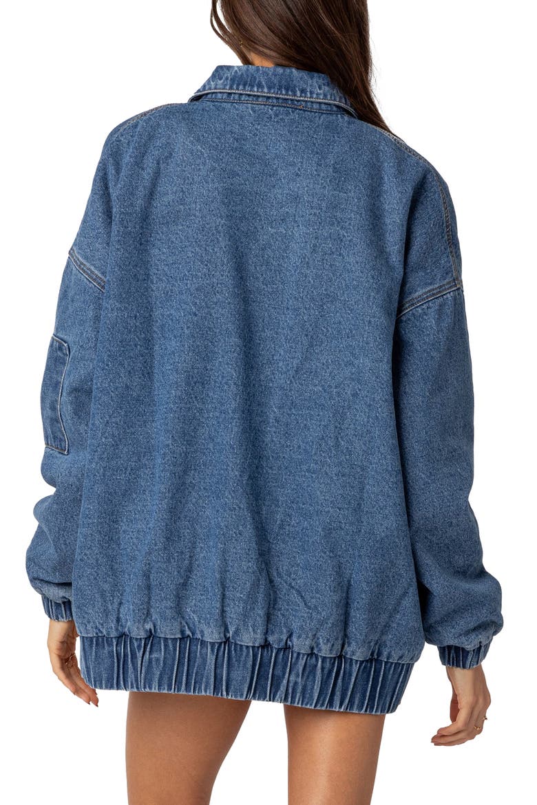 Sophie Oversize Denim Jacket, Alternate, color, BLUE-WASHED
