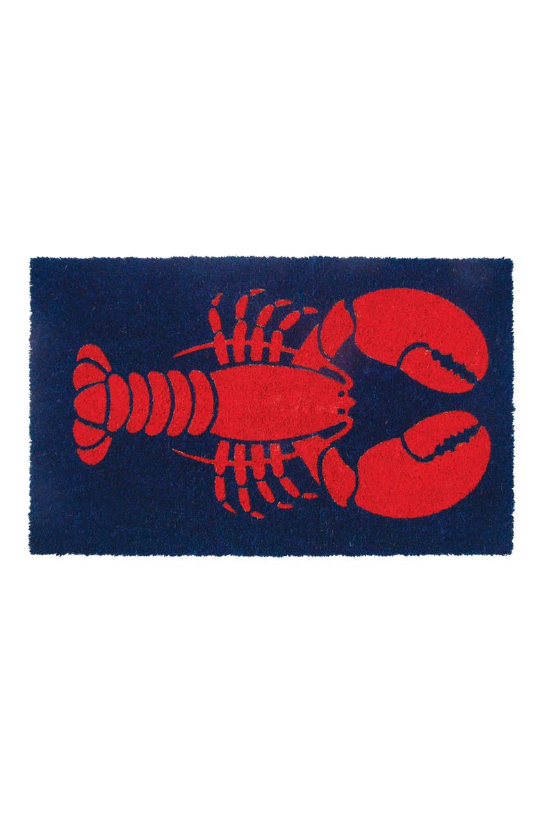 Lobster Coir Doormat, Main, color, RED