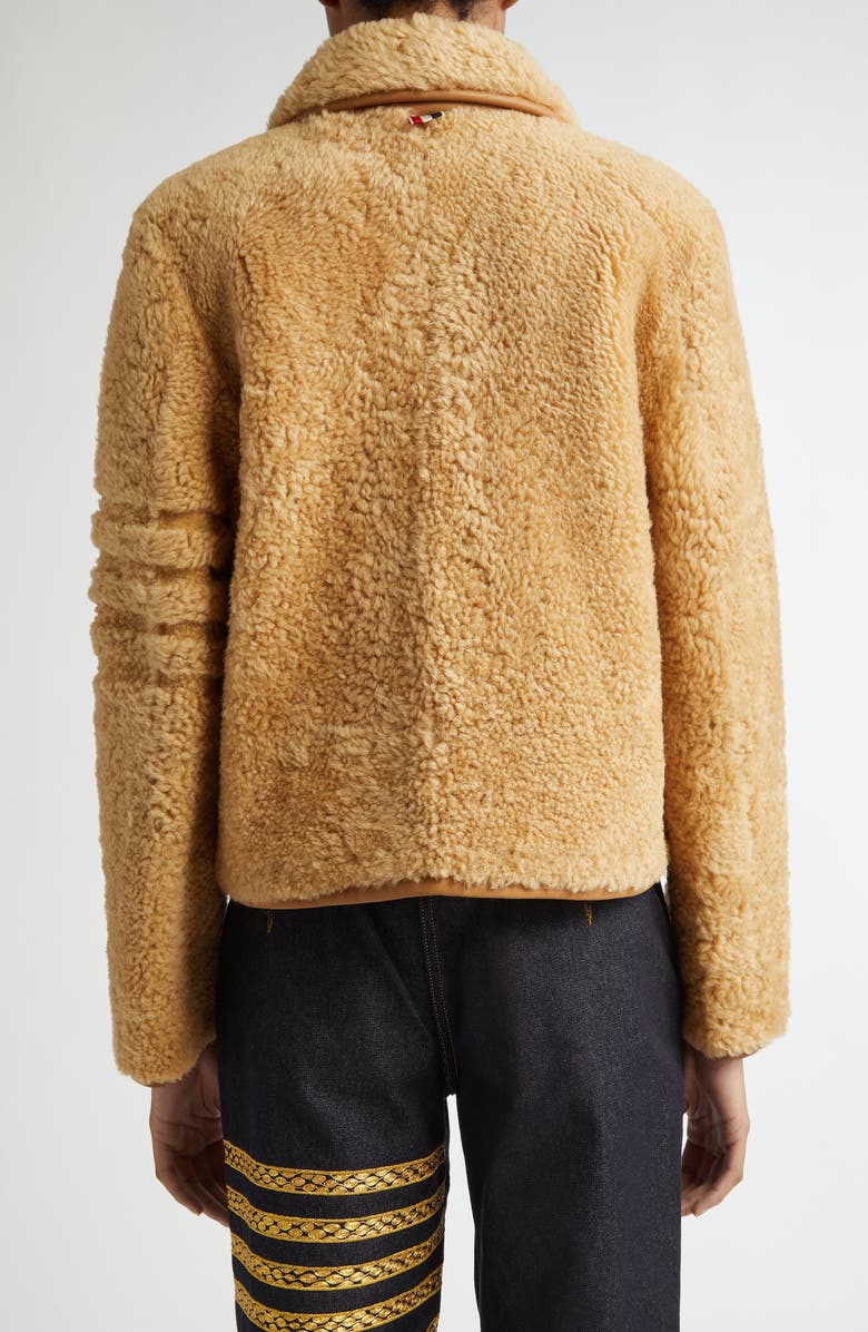 Thom Browne Genuine Shearling Jacket, Alternate, color, Camel