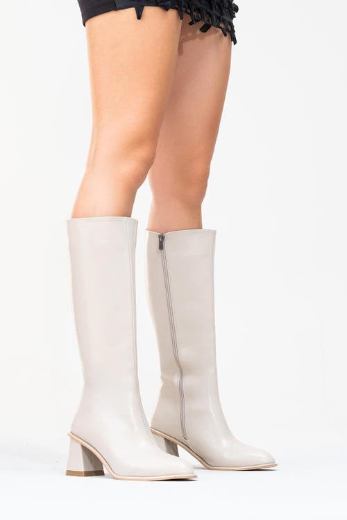 Prologue Shoes Paradis Block Heel Knee High Boot In Black