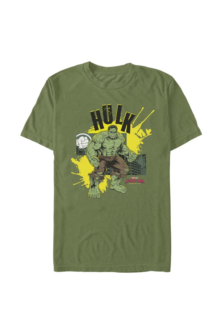 Men's Spider-Man Brand New Day Hulk Strikes Again  Graphic T-Shirt, Main, color, Military Green