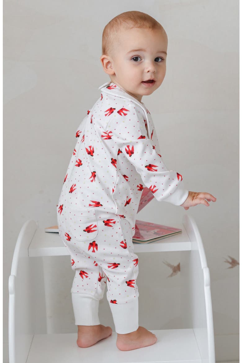 x 'The Very Hungry Caterpillar'™ Organic Cotton Romper, Alternate, color, RED BIRD