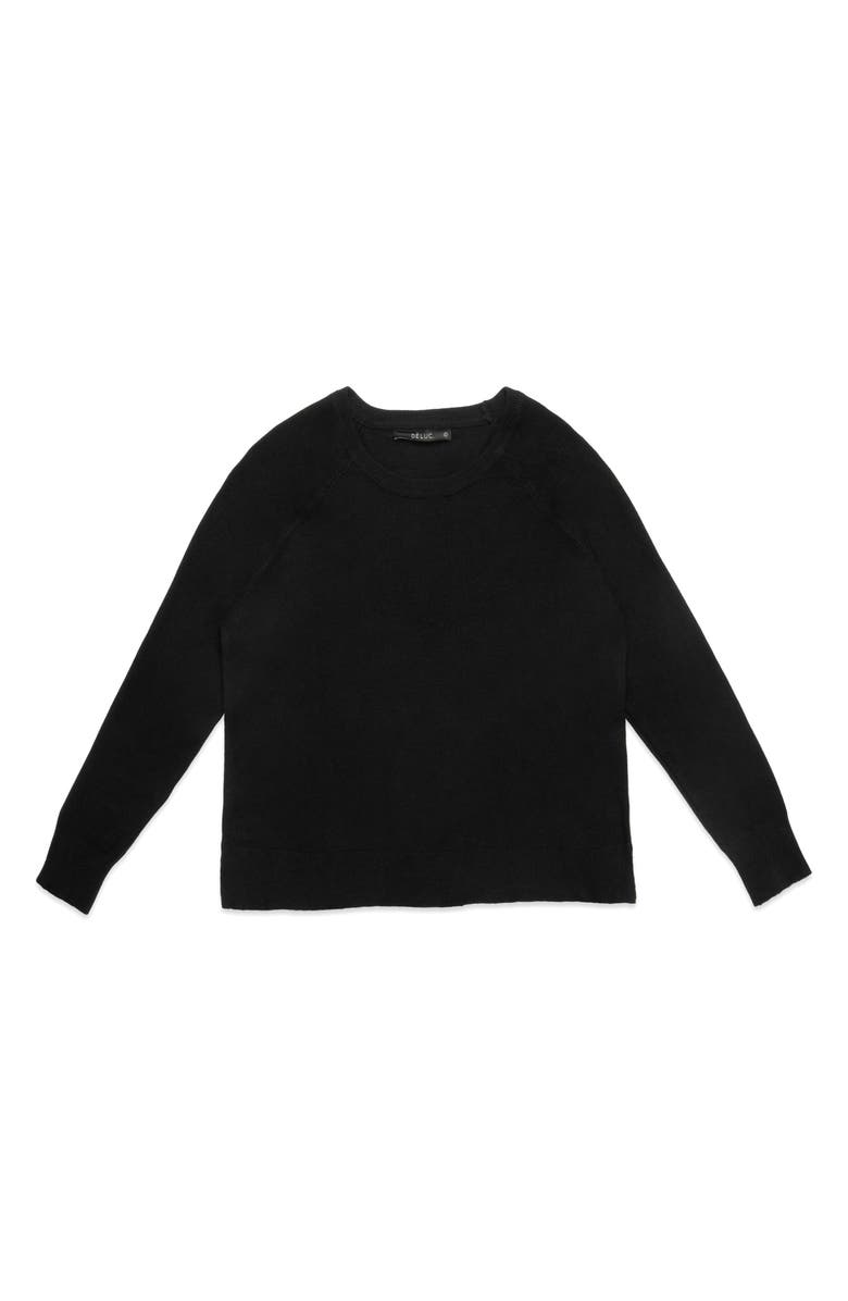 DELUC Lorriane Crewneck Sweater, Alternate, color, Black