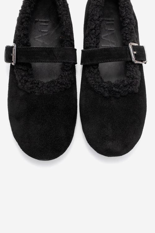 Forever & Always Shoes Guin Leather Strap Flat In Black