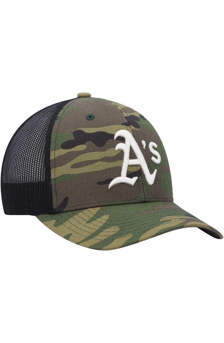 '47 Men's '47 Camo Oakland Athletics Trucker Snapback Hat, Alternate, color,