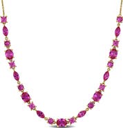 DELMAR Lab Created Pink Sapphire Necklace