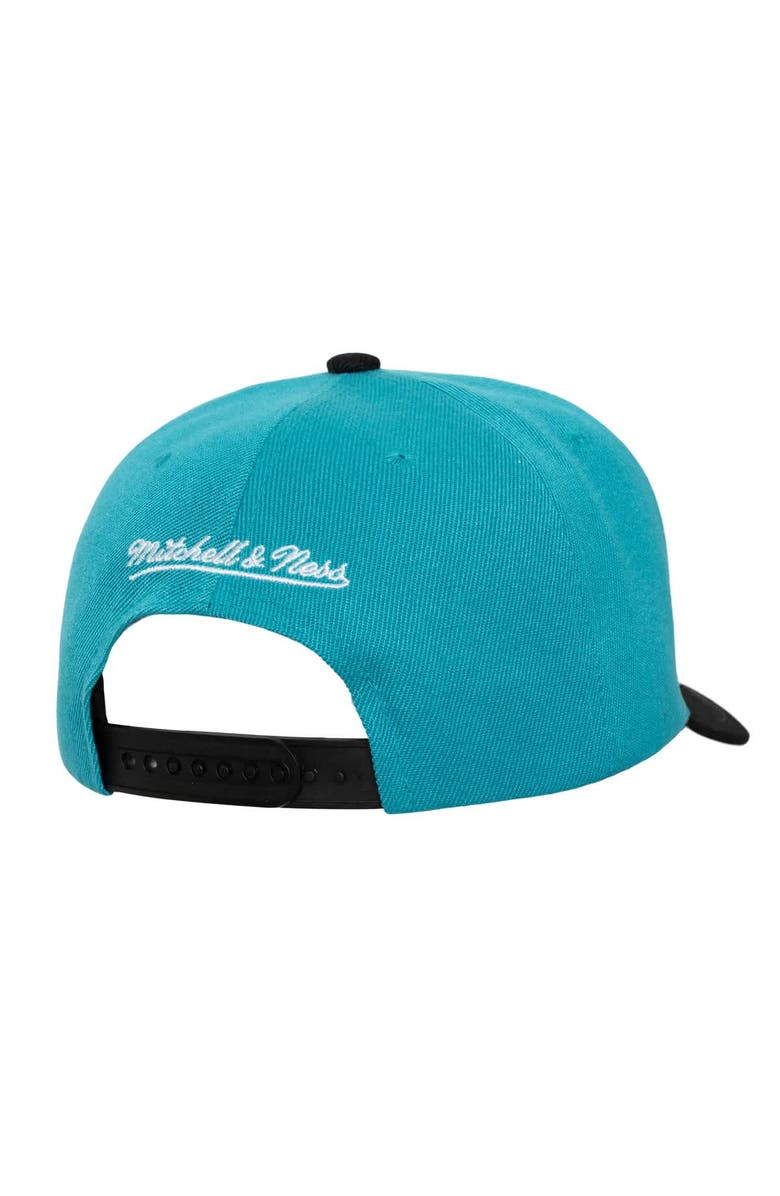 Mitchell & Ness Men's Mitchell & Ness Teal/Black Charlotte Hornets Underarch Two-Tone Pro Crown Snapback Hat, Alternate, color,