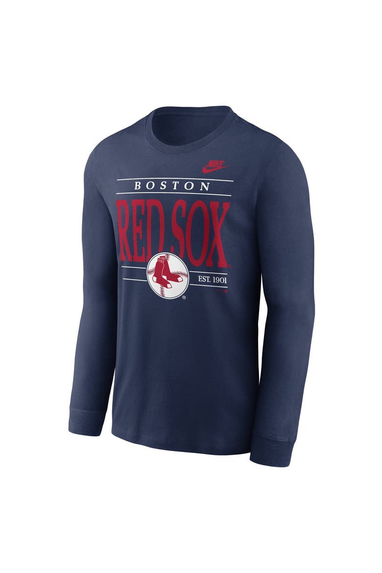 Men's Nike Navy Boston Red Sox Cooperstown Graphic Long Sleeve T-Shirt, Alternate, color, Navy