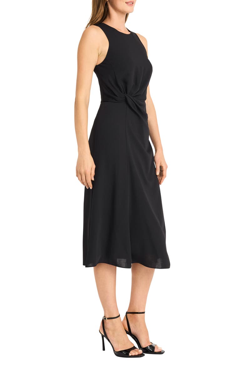 Twist Midi Dress, Alternate, color, BLACK