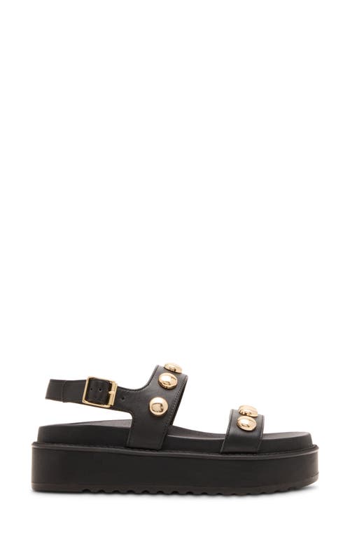 Steve Madden Bia Slingback Platform Sandal In Black Leather