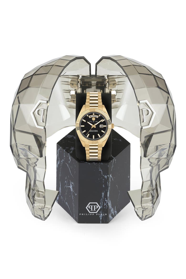 Date Superlative Bracelet Watch, 42mm, Alternate, color, IP YELLOW GOLD