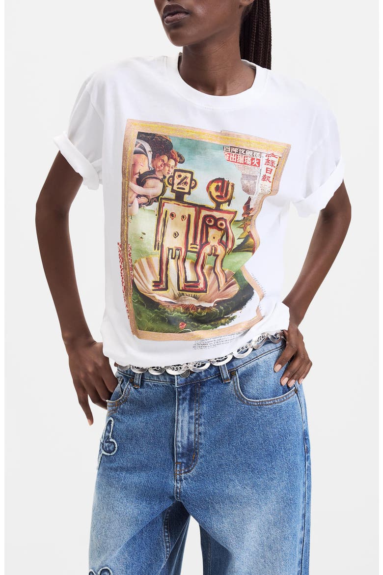 Cotton T-Shirt, Main, color, WHITE