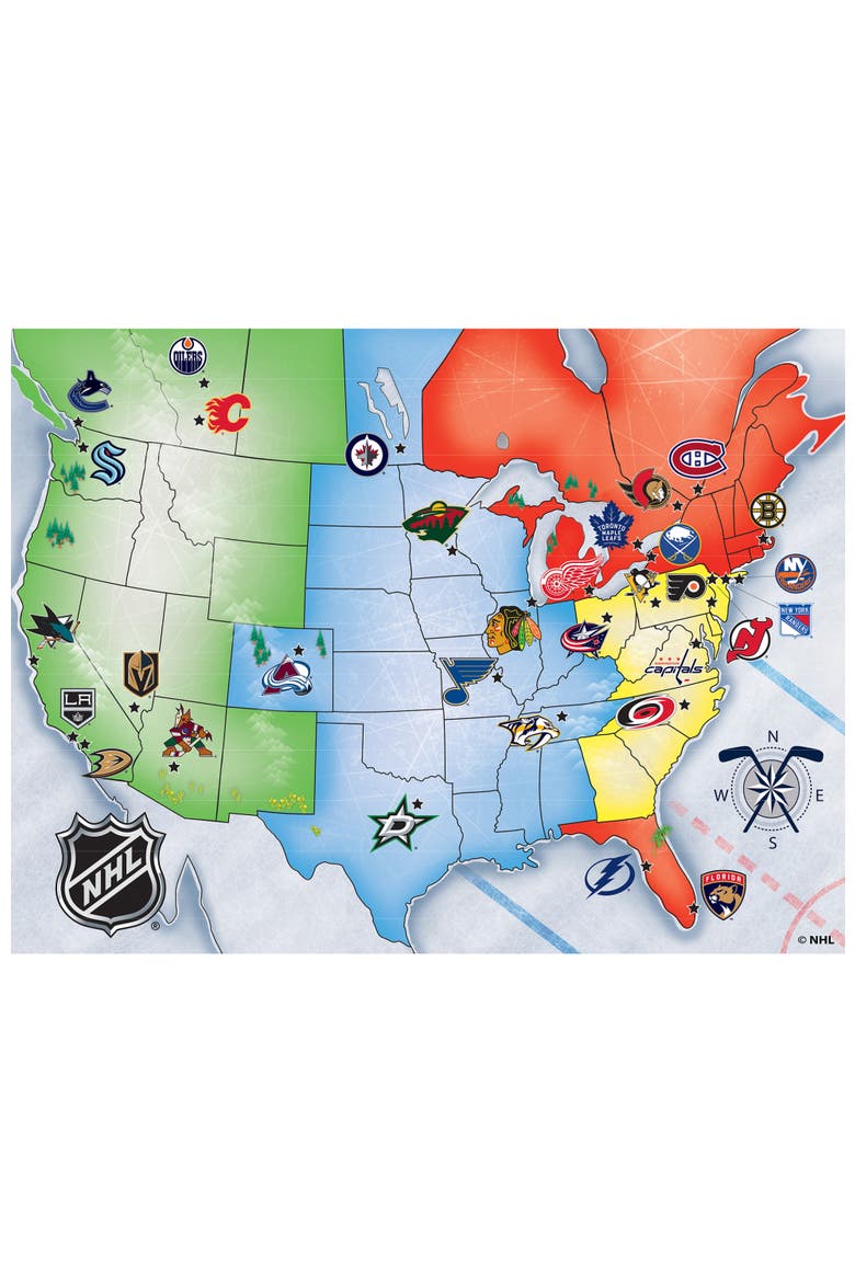 NHL - League Map 500 Piece Jigsaw Puzzle, Alternate, color, Multicolor