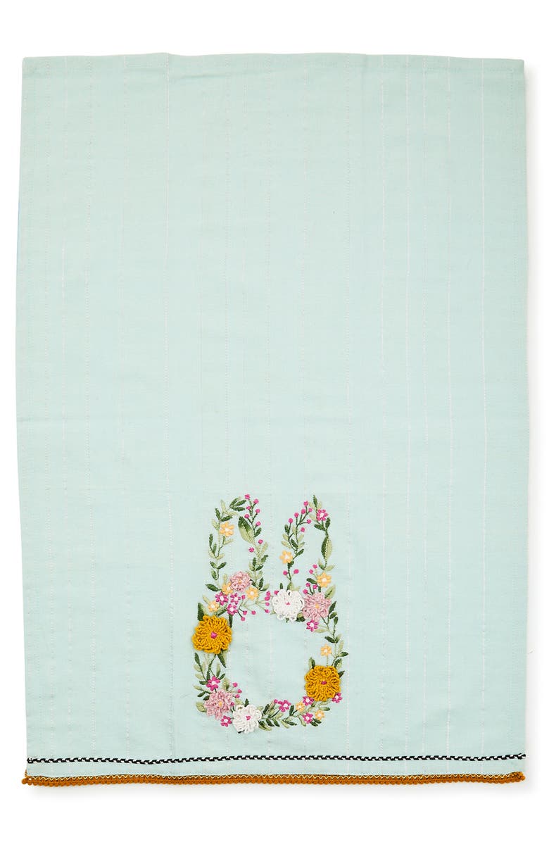 MACKENZIE CHILDS Floral Bunny Embroidered Dish Towel, Alternate, color, Blue