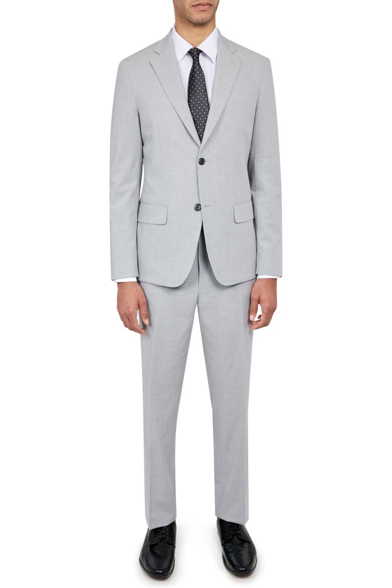 Men's Slim Fit Performance Suit, Main, color, LIGHT GREY