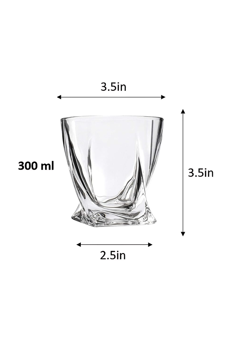 Premium Twisted Whiskey Glasses (10oz) - Set of 4, Alternate, color, Clear