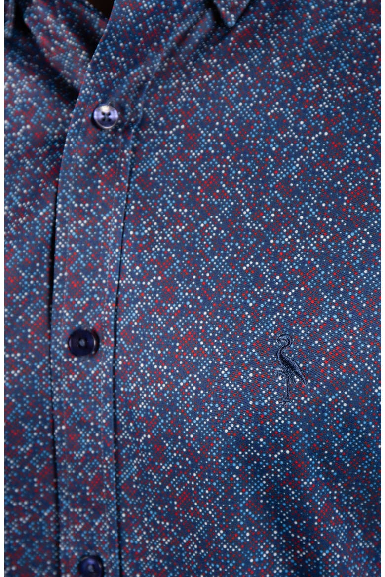 Dot Print Long Sleeve Performance Shirt, Alternate, color, SAPPHIRE BLUE