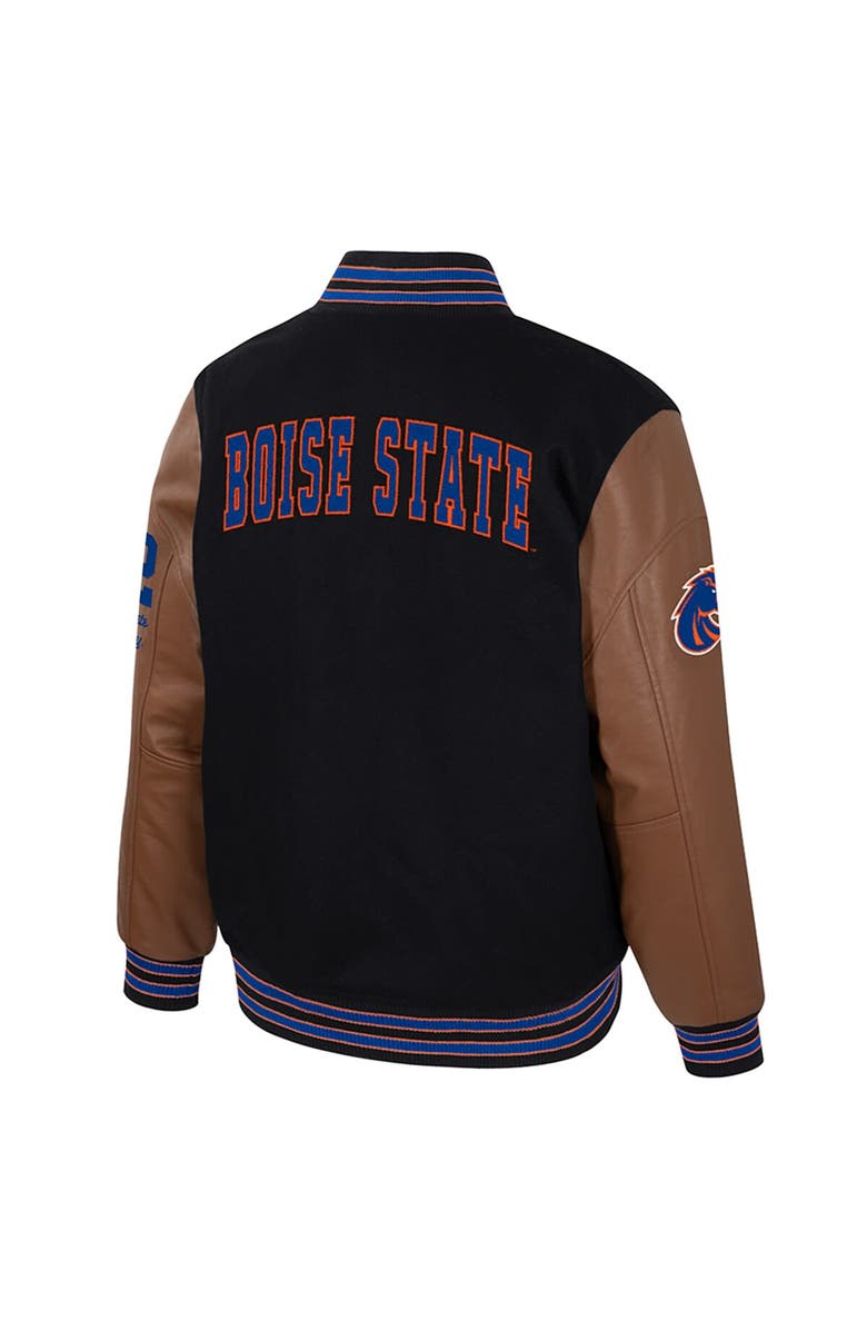 COLOSSEUM Men's Colosseum  Black Boise State Broncos Letterman Full-Snap Varsity Jacket, Alternate, color, 
