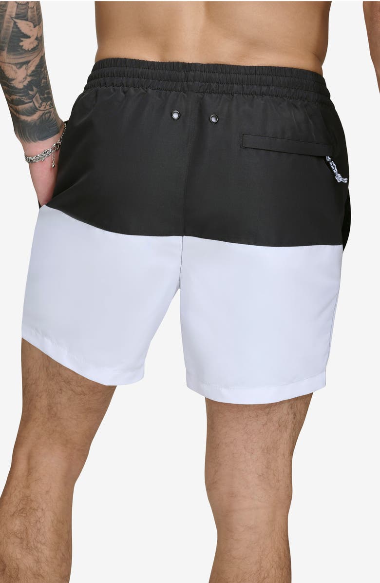 DKNY Colorblock Swim Trunks, Alternate, color,