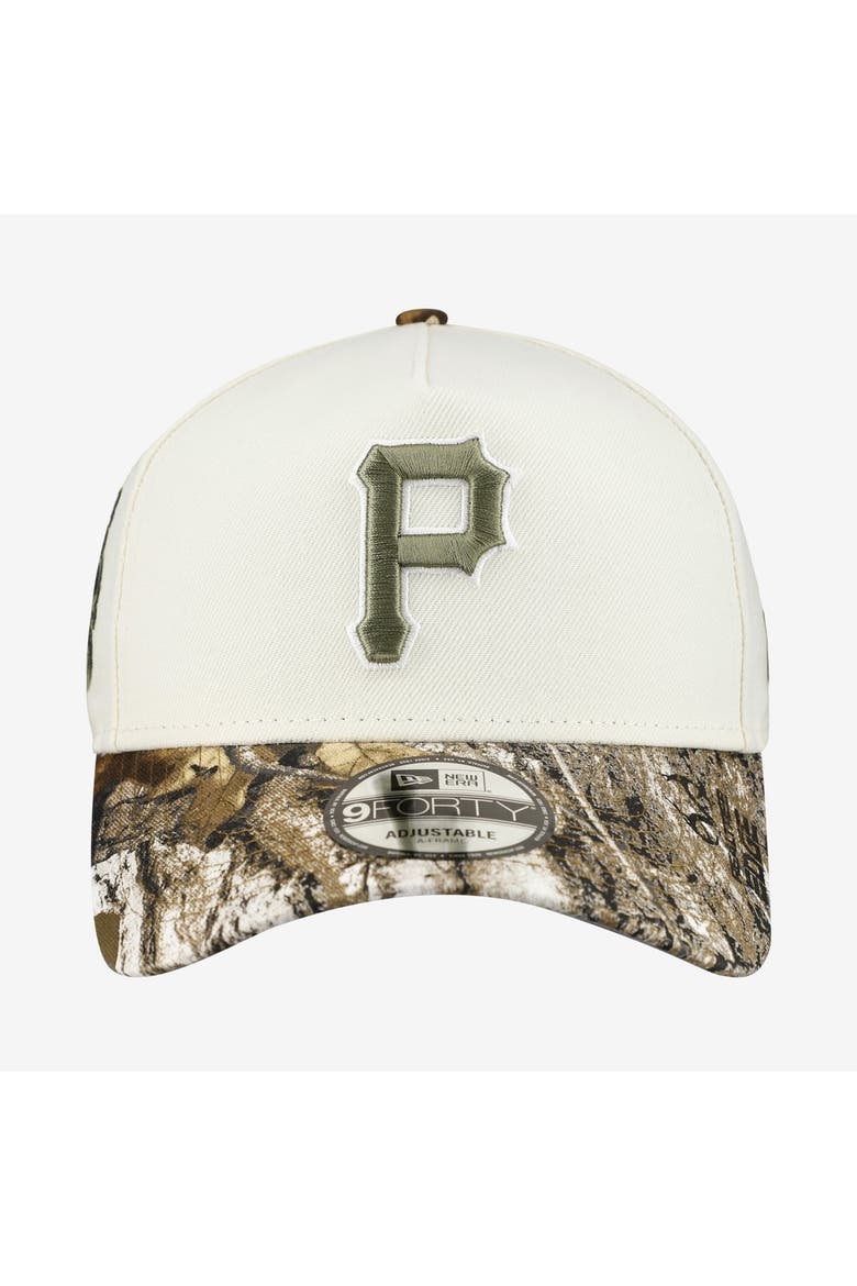 Men's New Era Cream/Realtree Camo Pittsburgh Pirates 9FORTY A-Frame Adjustable Hat, Alternate, color, Cream