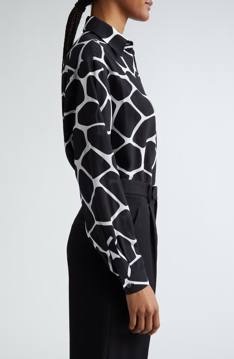 Michael Kors Collection Long Sleeve Silk Button-Up Shirt, Alternate, color,