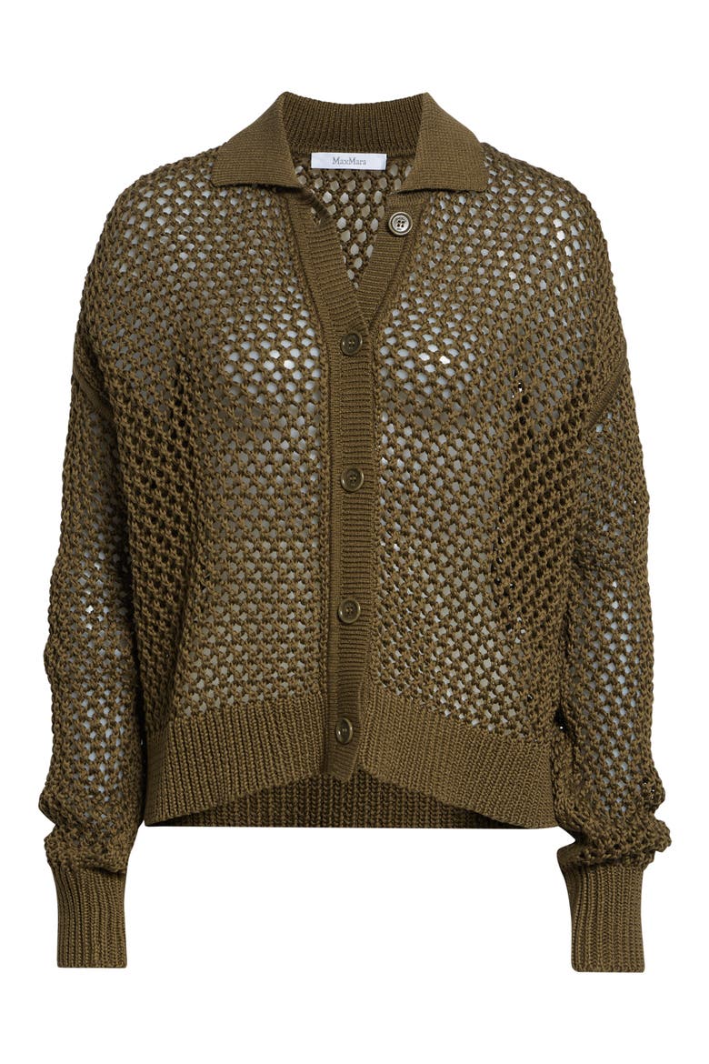 Cotton Mesh Cardigan, Alternate, color, KAKI