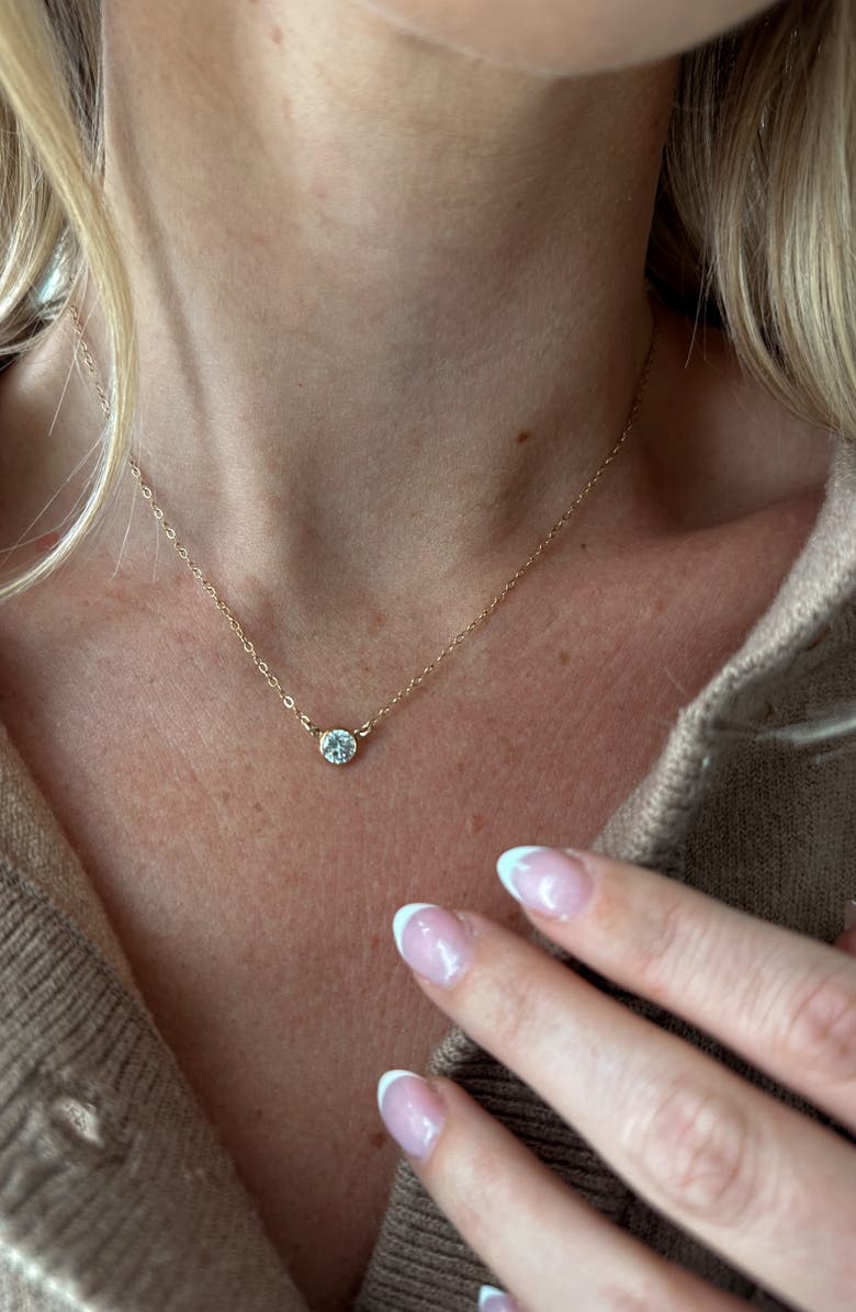 Set & Stones Blake Cubic Zirconia Pendant Necklace, Alternate, color, Gold