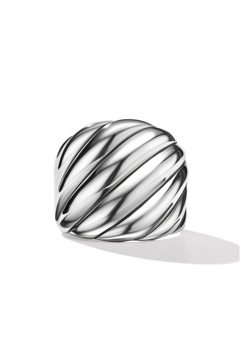 Sculpted Cable Ring in Sterling Silver, 21mm, Alternate, color, SILVER