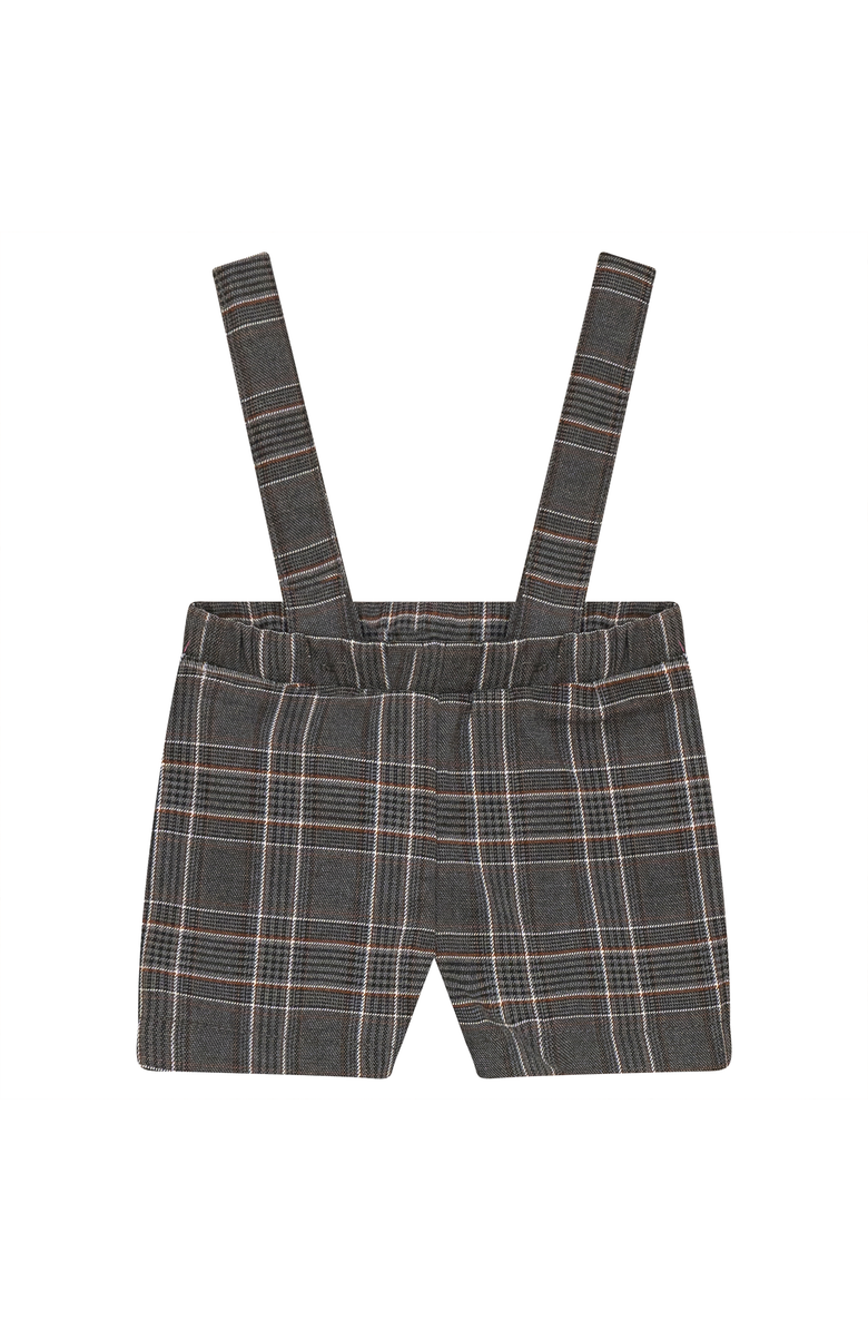 Space Grey Boy Woven Plaid Overall with Removable Straps, Main, color, Grey