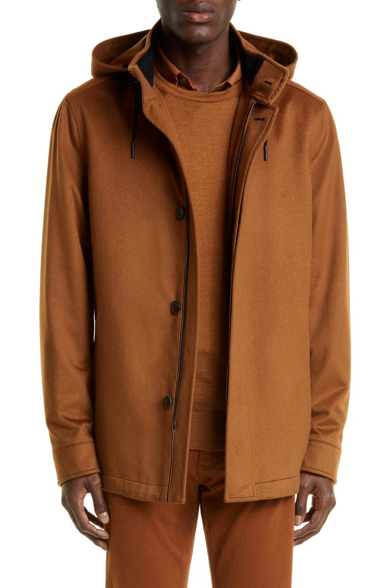 ZEGNA Elements Lite Cashmere Jacket, Main, color, Caramel