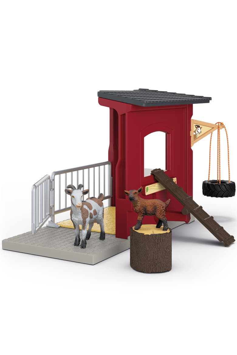 Farm World, Goat Stable,31 Piece Playset, 2 Animal Figures, Kids 3+, Alternate, color, Multicolored